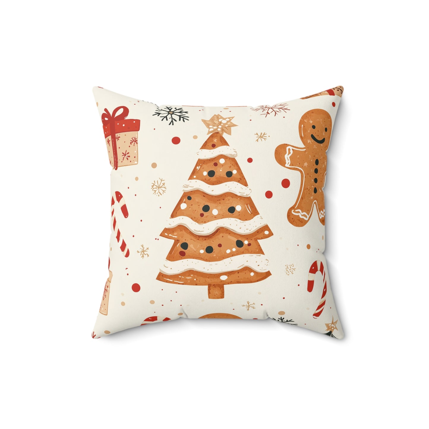 Traditional Christmas Gingerbread Man - Square Throw Pillow