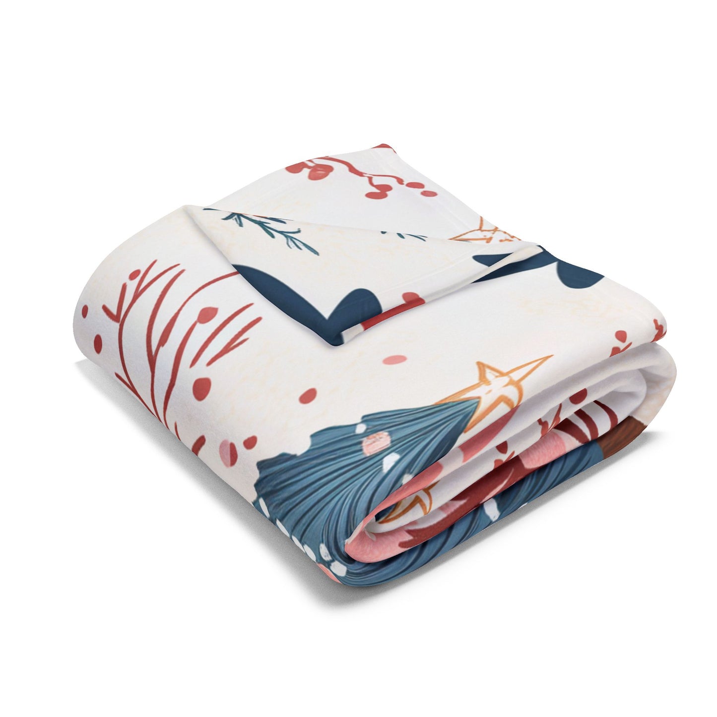 Christmas Trees and Penguins Holiday Cheer - Arctic Fleece Blanket