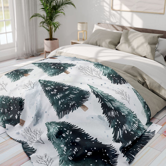 Snow Covered Christmas Trees - Arctic Blanket