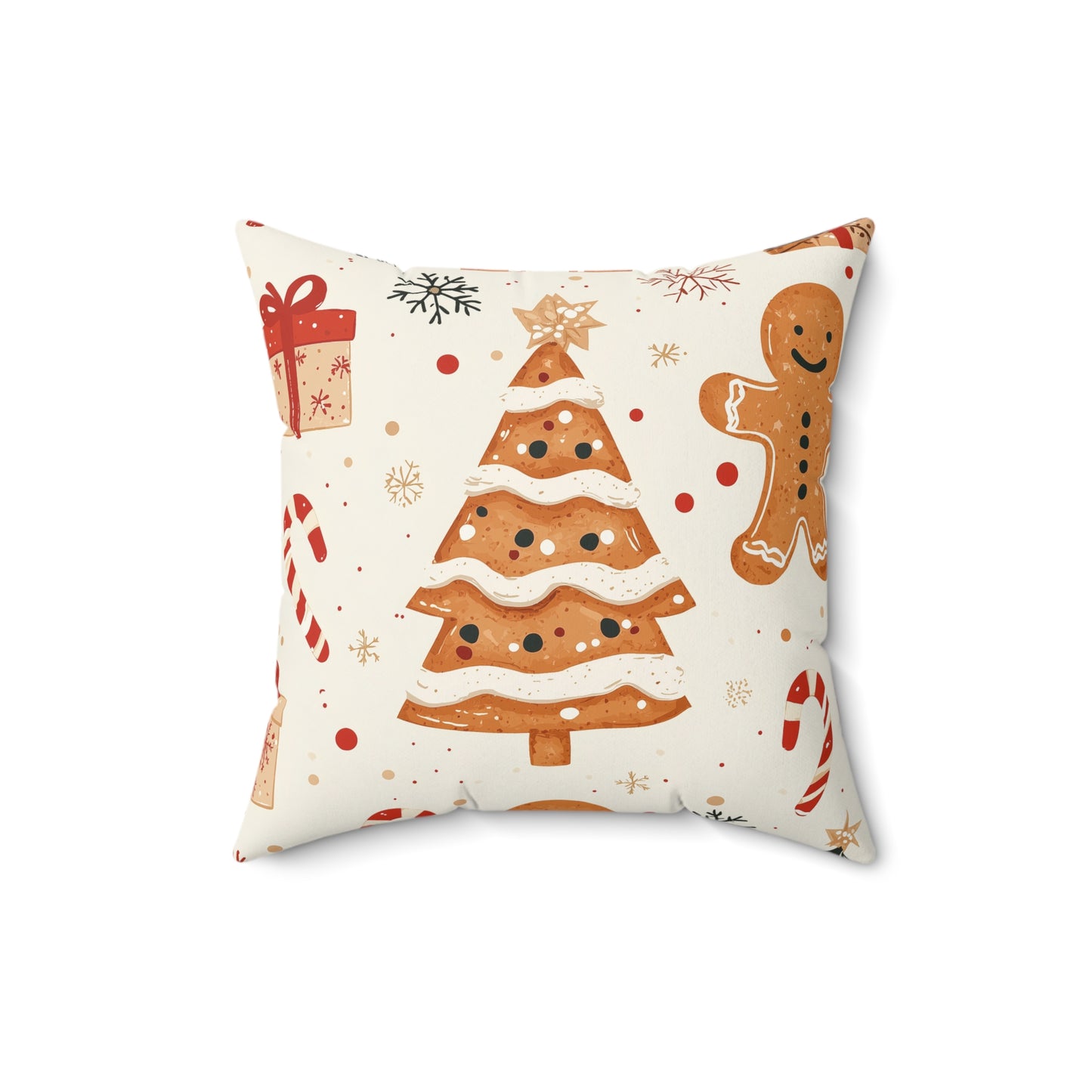 Traditional Christmas Gingerbread Man - Suede Throw Pillow