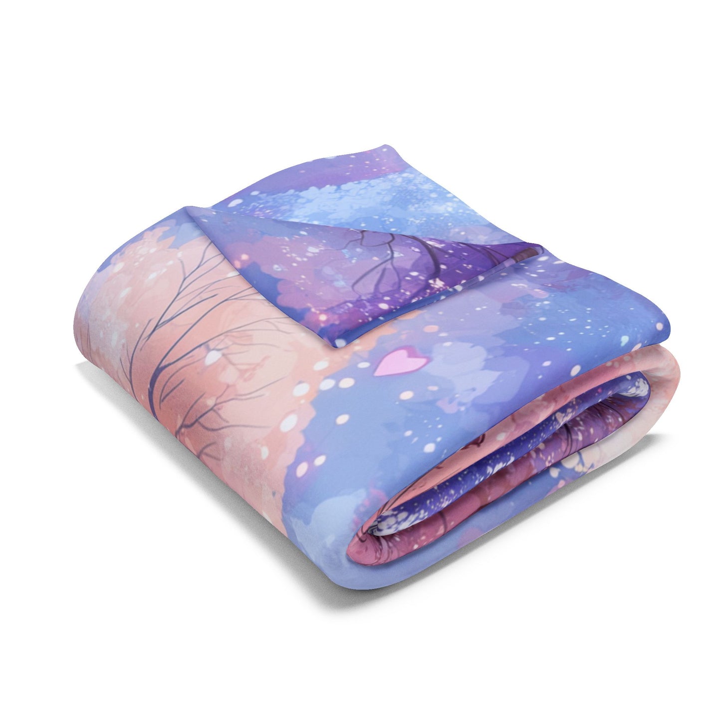 Snowy Pastel Purple Christmas Trees - Arctic Blanket