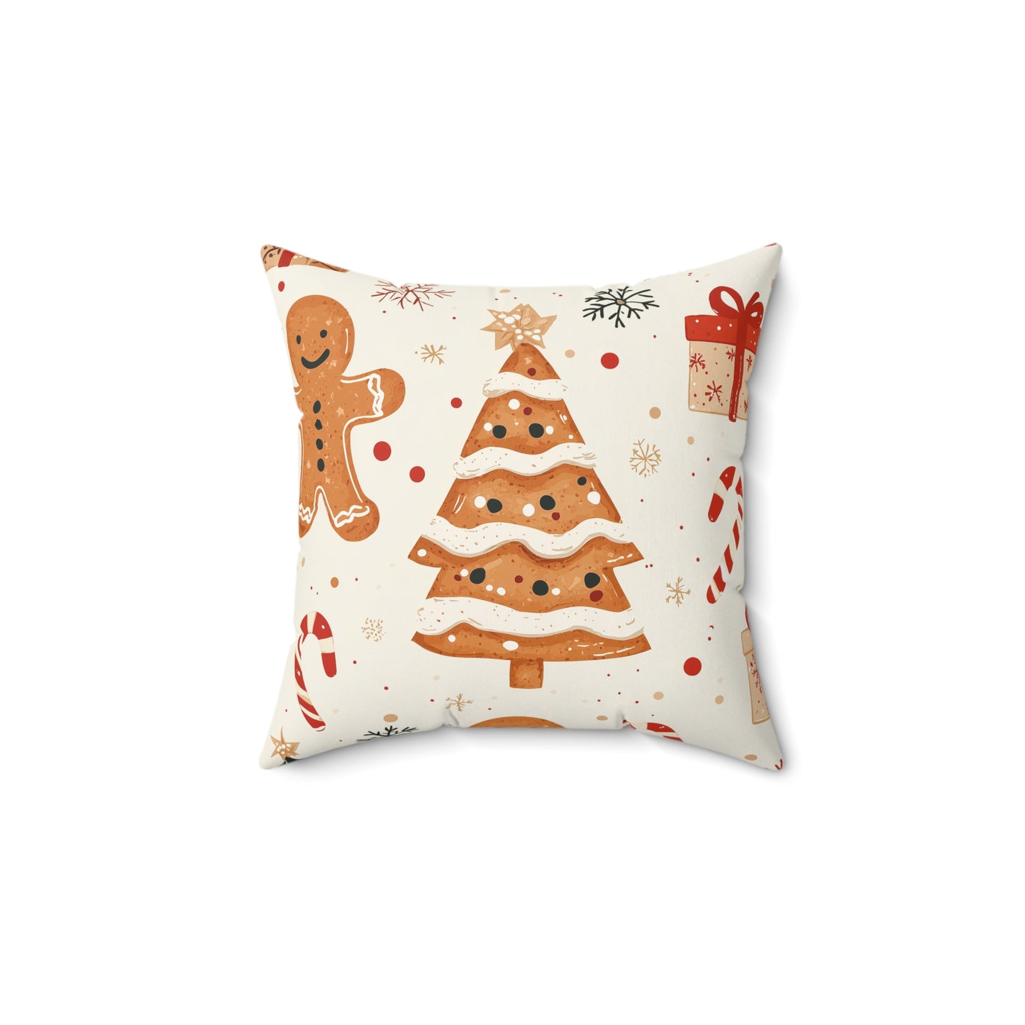 Traditional Christmas Gingerbread Man - Suede Throw Pillow