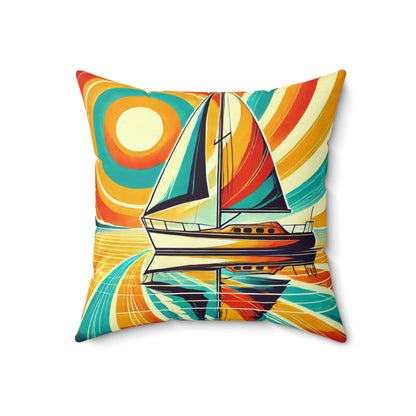 Sailing With Retro Vibe Decorative Throw Pillow