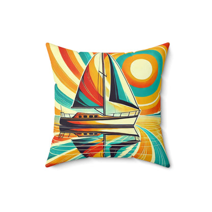 Sailing With Retro Vibe Decorative Throw Pillow