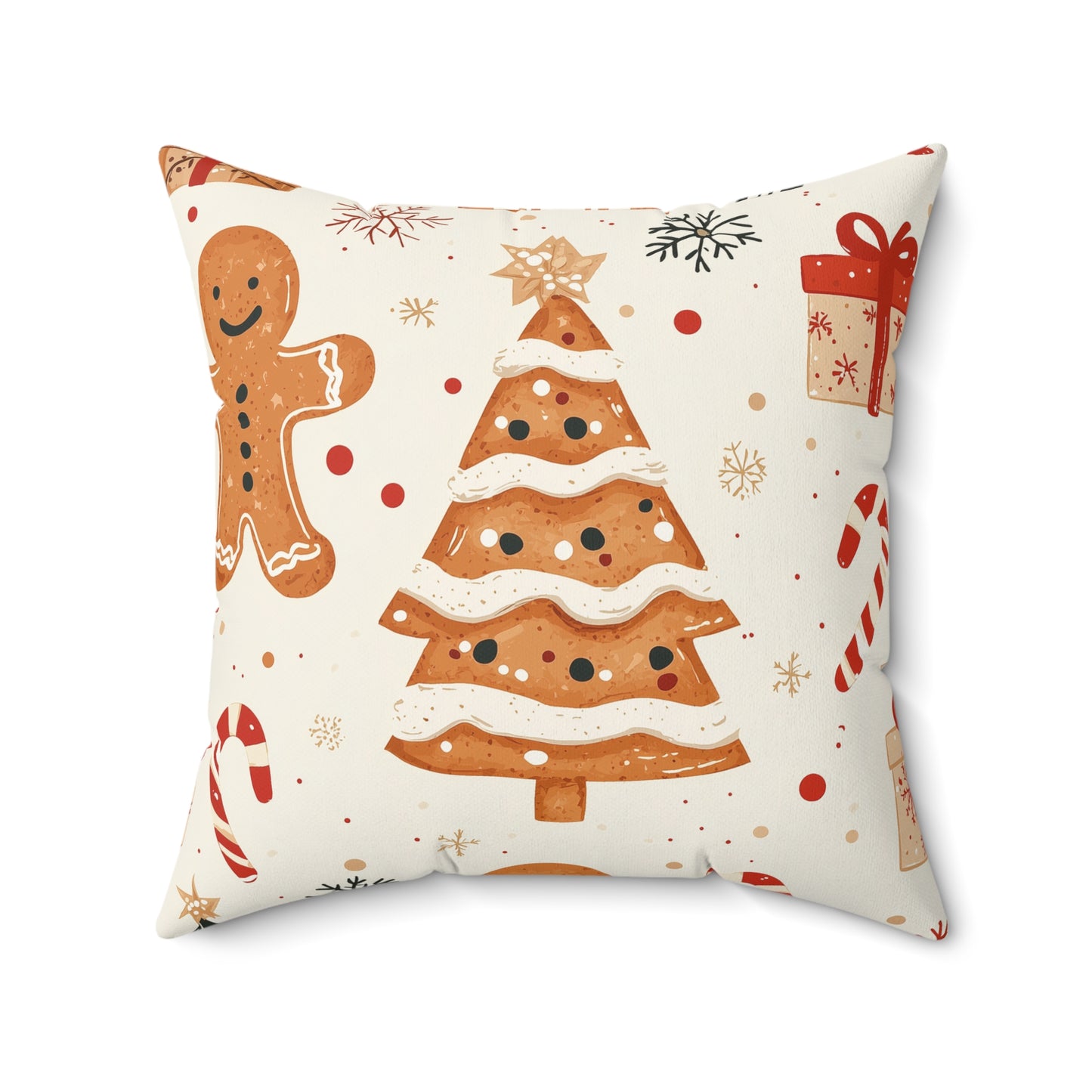 Traditional Christmas Gingerbread Man - Suede Throw Pillow