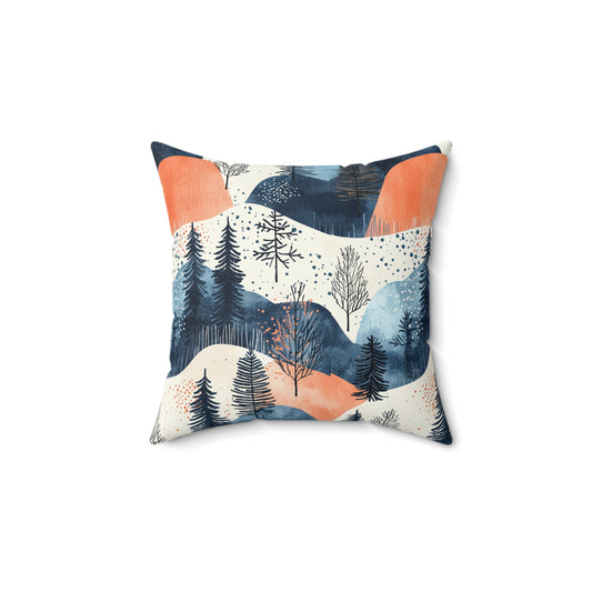 Modern Forest Landscape Decorative Throw Pillow