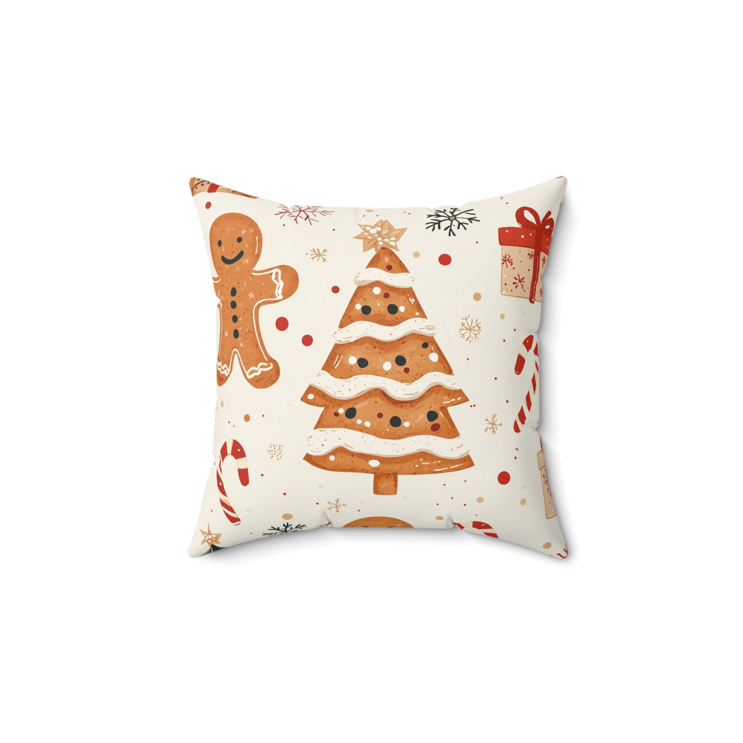 Traditional Christmas Gingerbread Man - Square Throw Pillow