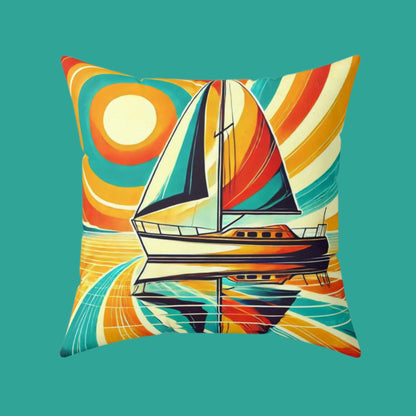 Sailing With Retro Vibe Decorative Throw Pillow