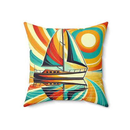 Sailing With Retro Vibe Decorative Throw Pillow