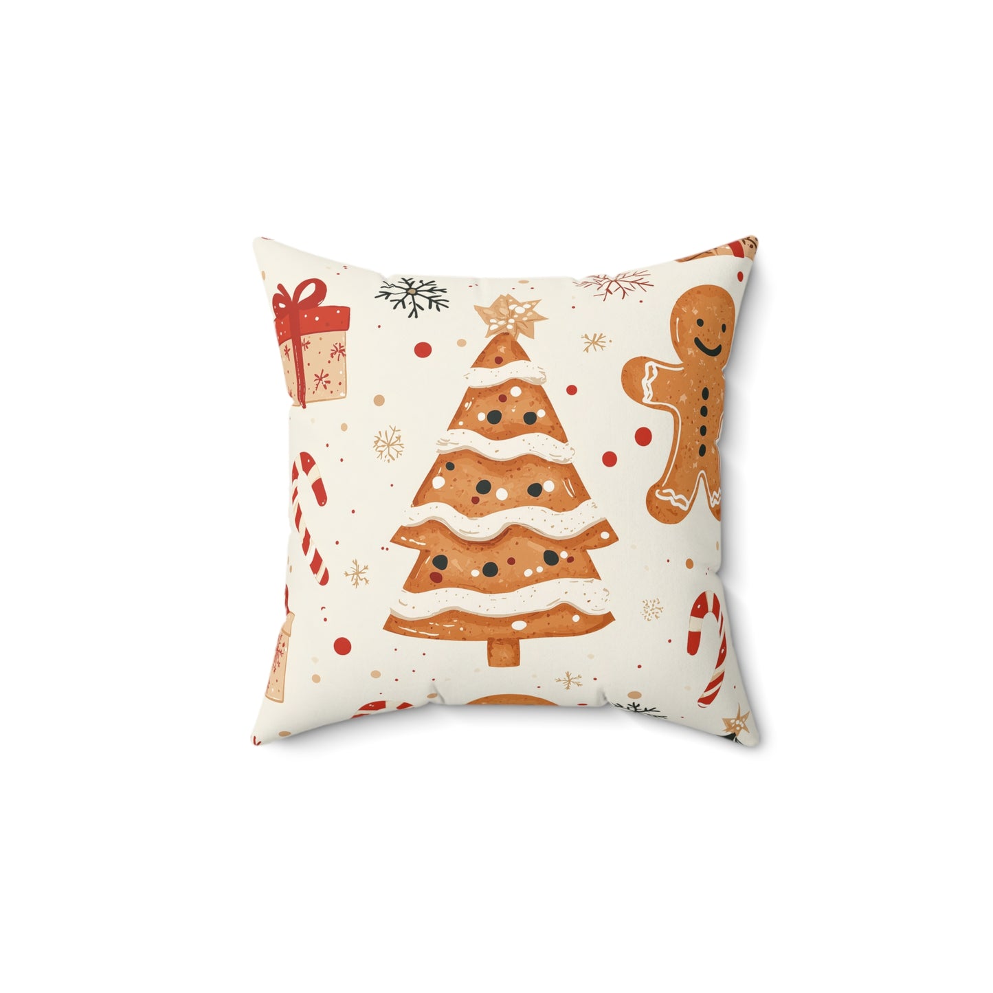 Traditional Christmas Gingerbread Man - Suede Throw Pillow