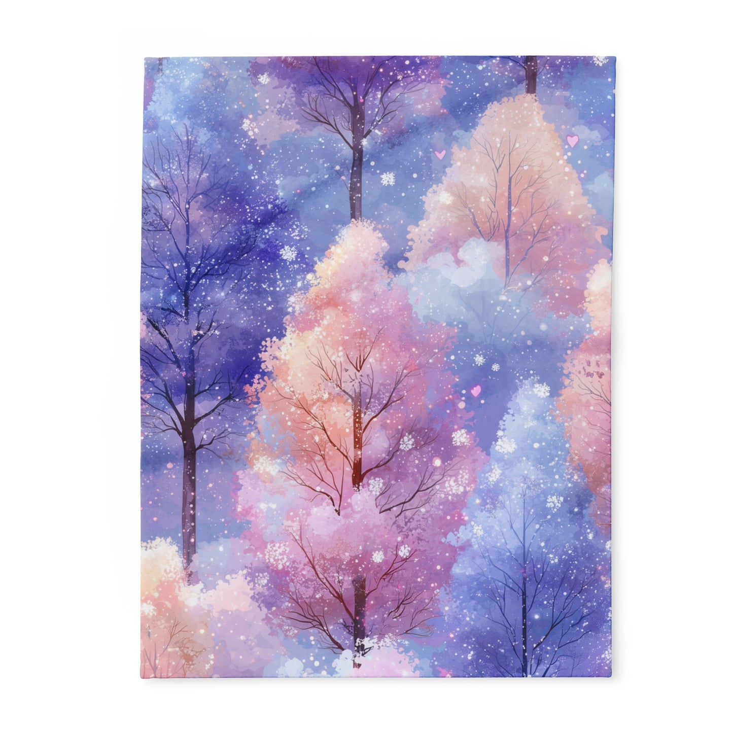 Snowy Pastel Purple Christmas Trees - Arctic Blanket